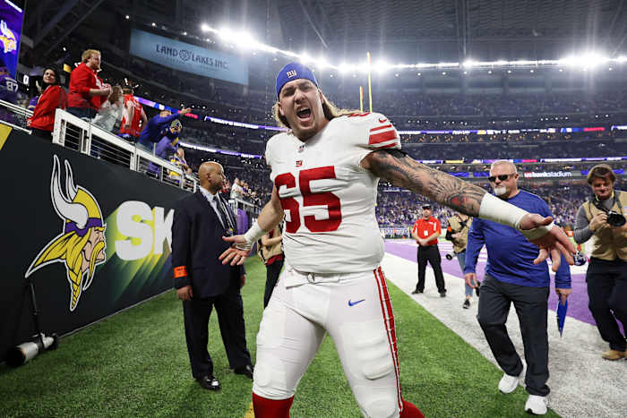 Former New York Giants offensive lineman Nick Gates spoke to media about his decision to join the Washington Commanders.